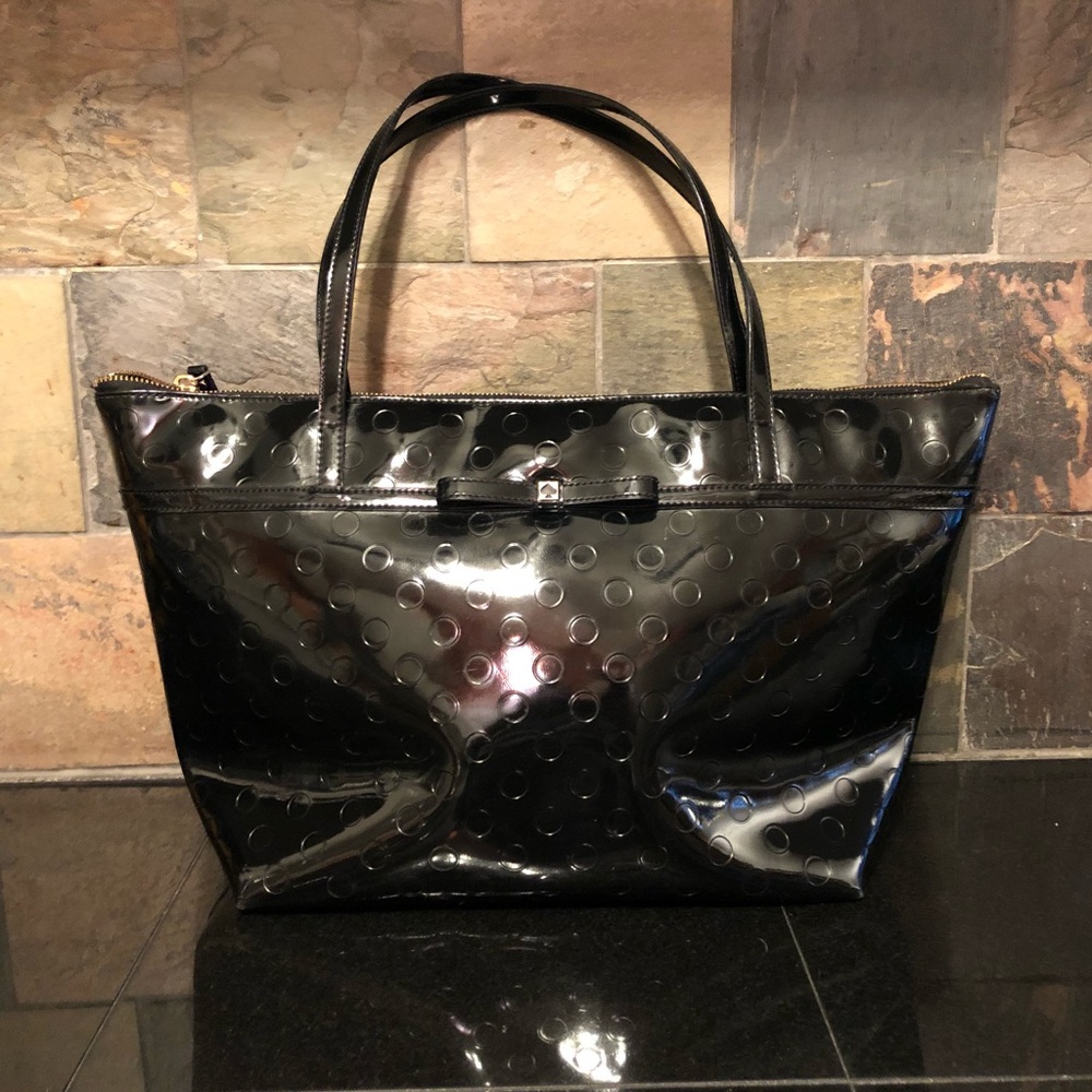 Kate Spade Camellia patent tote